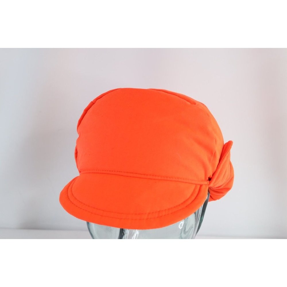 Vintage 90s Goretex Fleece Lined Insulated Short Bill Hunting Hat Blaze Orange